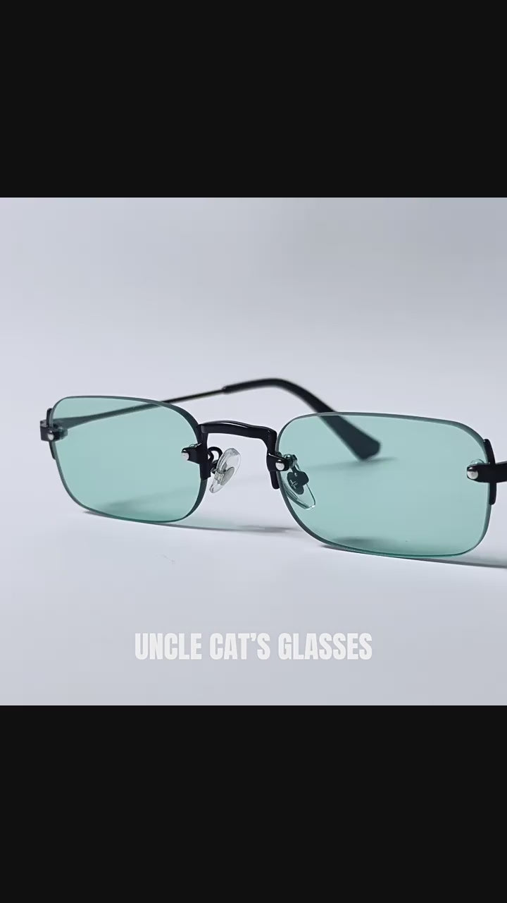 Z1986|V|01|Rimless Mint Rectangle Sunglasses