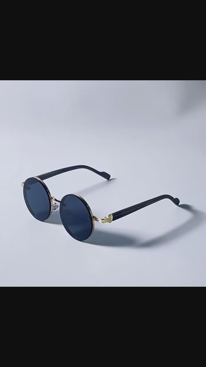 Z1986|V|01|Retro Round Jade Woodgrain Shades