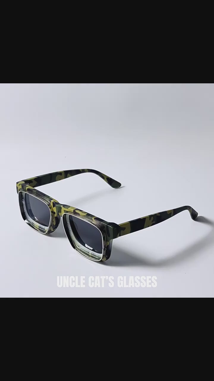 Z1986|V|01|Camo Square UV400 Sunglasses