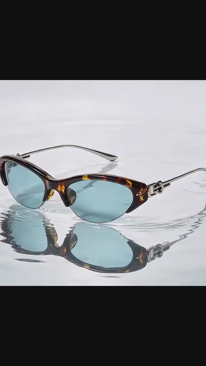 Z1986|V|01|Cat-eye Half-rim Color-pop