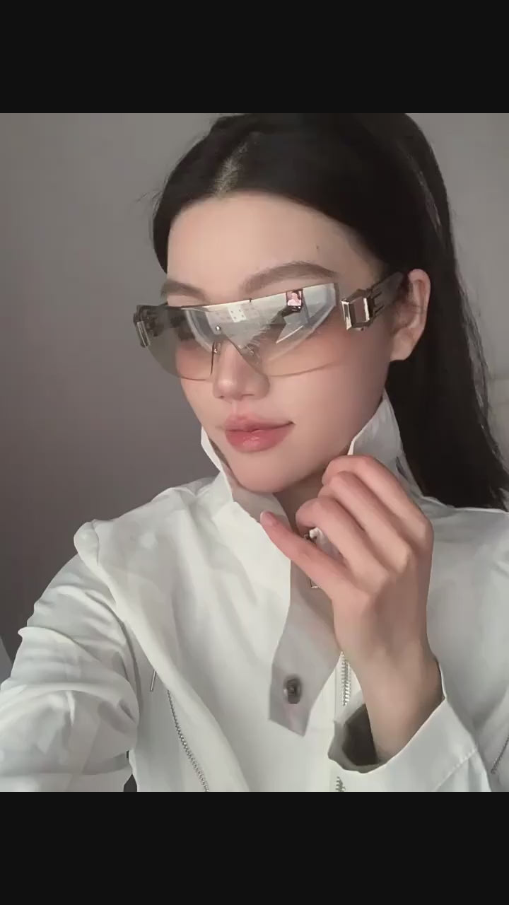 Z1986|V|01|Rimless Shield Sunglasses