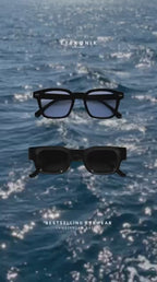 Karl Black Oval Sunglasses with Blue Gradient Lenses
