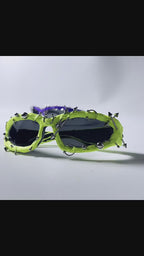 Z1986|V|01|Neon Green Punk Shield Shades