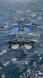 Nord Clear Round Sunglasses with Blue Lenses