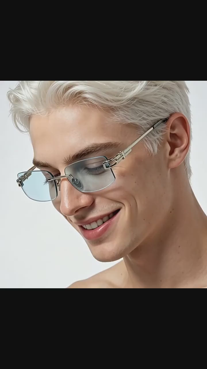 Z1986|V|01|Rimless Rectangle Uv400 Sunglasses