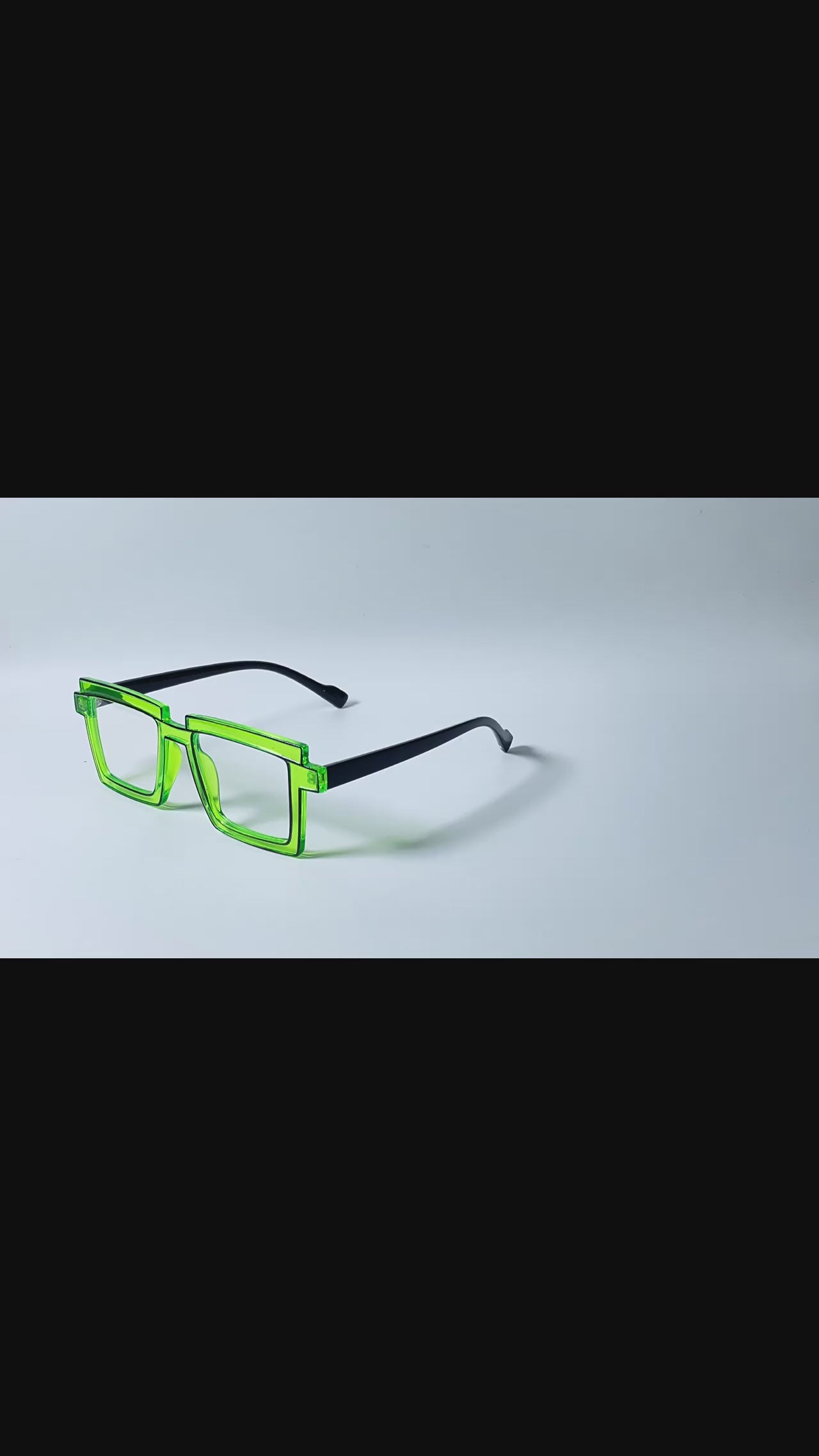 Z1986|V|01|Neon Green Square Tr90 Frames