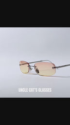 Z1986|V|01|Rimless Peach-glow Shield Shades